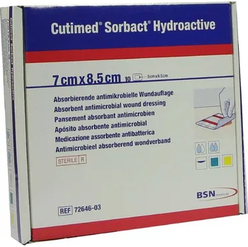 Zdraví Cutimed Sorbect Hydroaktivní 7x8.5cm antimikrobiální hydroaktivní krytí 10ks