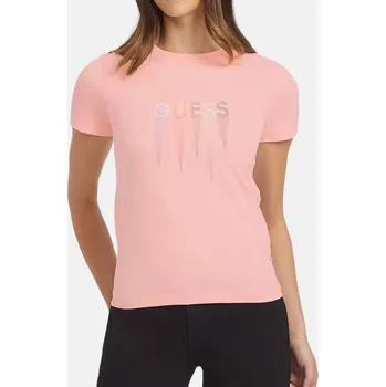 Dámské oblečení Dámské triko Guess - Velikost S, Barva Růžová 55993 W2RI0660071