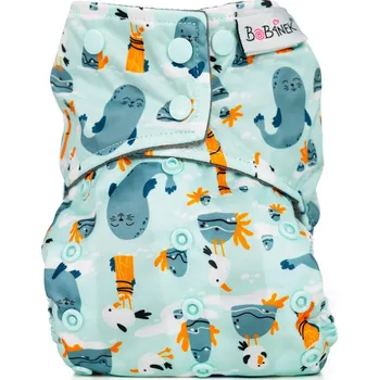 Plenkové kalhoty Bobánek Kapsová AIO plenka Premium patentky - Racek a tuleň