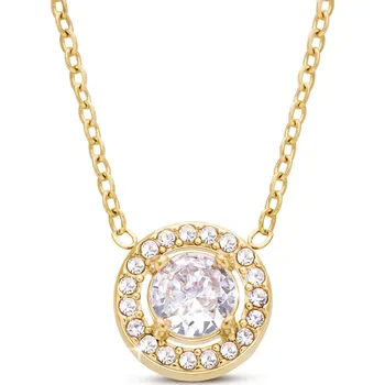 Řetízek biju Pozlacený řetízek 14k z chirurgické oceli, kruh se zirkony 3002191