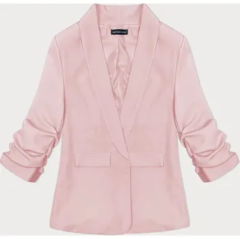 Dámské sako Tenké sako ve špinavě růžové barvě s nařasenými rukávy (22-356) odstíny růžové XXL (44)