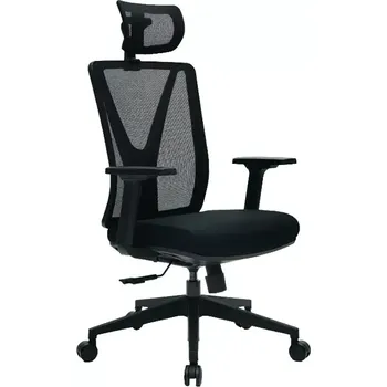 XENA kancelářská židle s podhlavníkem, kříž černý, černá