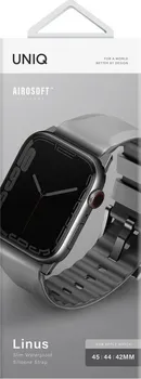 Řemínek na hodinky Uniq Linus AiroSoft silikonový řemínek pro Apple Watch 45/44/42 mm šedý