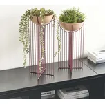 Sada 2 stojících květináčů růžová kovová 55/45 cm stojan na květiny moderní industriální styl interiér exteriér Beliani