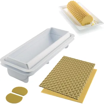 Forma na pečení Silikomart, Forma na pečení Magic Buche s plastickou podložkou pro zdobení 2 díly - Formadore