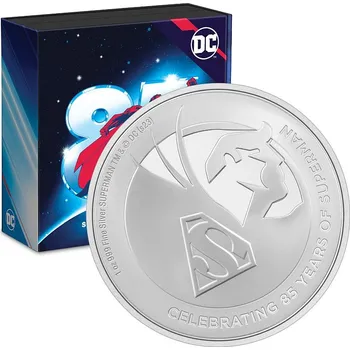 Sběratelství New Zealand Mint Superman stříbrná mince 1oz 2023 85th Anniversary Proof DC Comics
