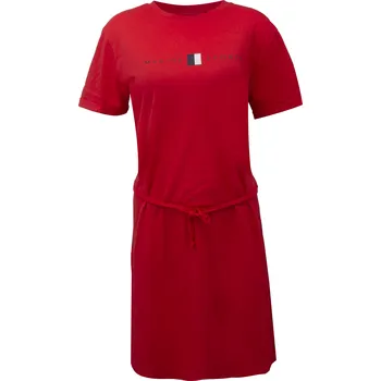 Dámské šaty MARINE - Tričkové šaty s páskem, Červená XS