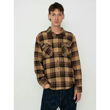 Pánská košile Brixton Bowery Flannel Ls (tiger's eye/pinecone brown/was) XL, hnědá