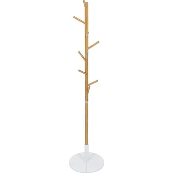 Věšák Stojanový věšák TRUDI — masiv, přírodní / bílá