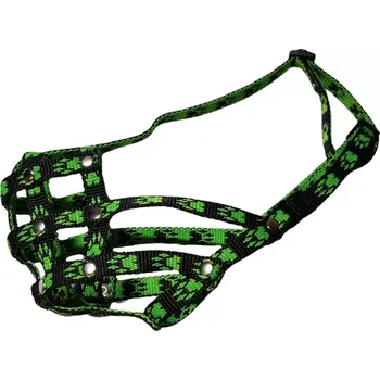 Náhubek pro psa Palkar nylonový náhubek pro zkrácený čumák pro psy vel. 2 22 cm x 4,5 cm černo-zelená