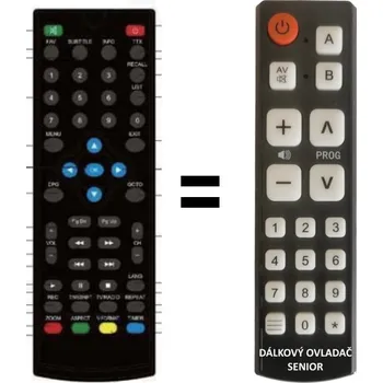 Dálkový ovladač Vivax DVB-T2 153, DVB-T2 181 náhradní dálkový ovladač pro seniory