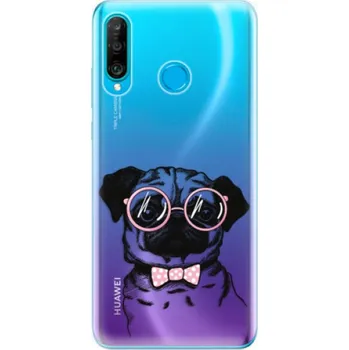 Pouzdro na mobilní telefon Silikonové pouzdro iSaprio - Huawei P30 Lite - Mops (Odolný silikonový kryt, obal, pouzdro iSaprio - Huawei P30 Lite - Mops - skvělá ochrana a pružnost, stylový UV potisk, lehkost, tiskne se v České republice)