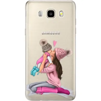 Pouzdro na mobilní telefon Odolné silikonové pouzdro iSaprio - Kissing Mom - Brunette and Girl - Samsung Galaxy J5 2016