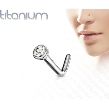 Piercing Piercingate Piercing do nosu PNO00263 - Barva/Motiv: Čirá, Délka tyčky: 6 mm, Kuličky: 1,5 mm, Průměr tyčky: 1 mm