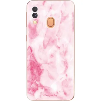 Pouzdro na mobilní telefon Silikonové pouzdro iSaprio - Samsung Galaxy A40 - RoseMarble 16 (Odolný silikonový kryt, obal, pouzdro iSaprio - Samsung Galaxy A40 - RoseMarble 16 - skvělá ochrana a pružnost, stylový UV potisk, lehkost, tiskne se v České republice)