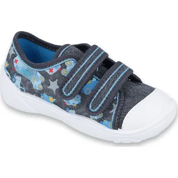 Chlapecké tenisky Tenisky plátěnky kecky Befado Maxi 907P104 modré s hasiči a sanitkami velikost: 21