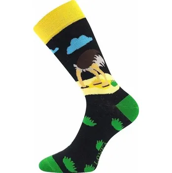 Pánské ponožky WOODOO veselé ponožky Lonka - PŠTROS - 1 pár EXTRA