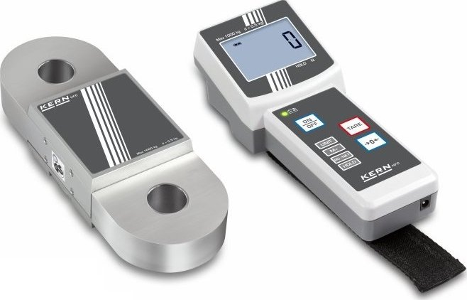 Siloměr Kern HFC 600kg (Přenosný digitální siloměr / dynamometr pro měření tahu s oddělenou ovládací jednotkou)
