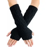 VFstyle černé pletené návleky na ruce 30 cm
