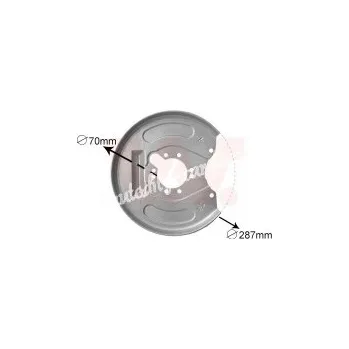 Brzdový kotouč Ochranný plech proti rozstřikování, brzdový kotouč VAN WEZEL 3225373
