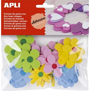 Pěnovka Apli - květiny, samolepicí, mix druhů, 40 ks