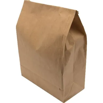 Jednorázové nádobí Sáček papírový s dnem hnědý, velký