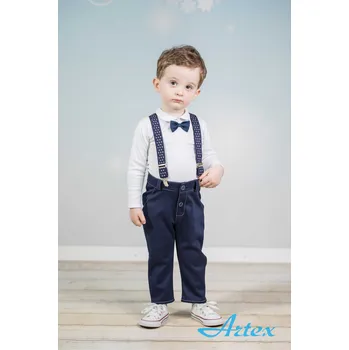 Kojenecká souprava Chlapecký bílo modrý set 3-dílný A108