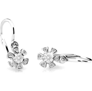 Náušnice Leru Dětské náušnice z bílého zlata s bílým zirkonem