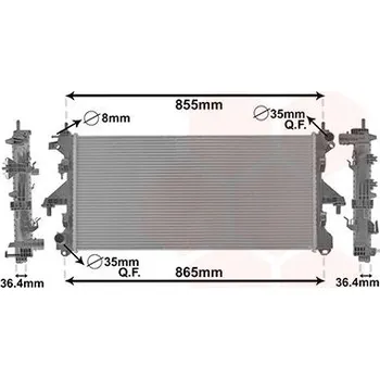 Chladič motoru Chladič, chlazení motoru VAN WEZEL 40002304