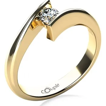 Prsten Couple, Zásnubní prsten Viky ve žlutém zlatě s výrazným zirkonem, vel.: 54, ø17,2 mm, 6814068-0-54-1