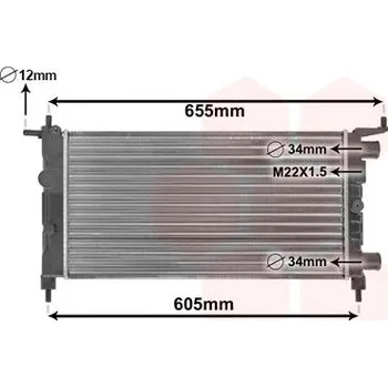Chladič motoru Chladič, chlazení motoru VAN WEZEL 37002261