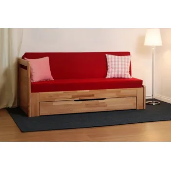 Ložnice BMB TANDEM PLUS s roštem 90 x 200 cm - rozkládací postel z masivního dubu bez područek, dub masiv