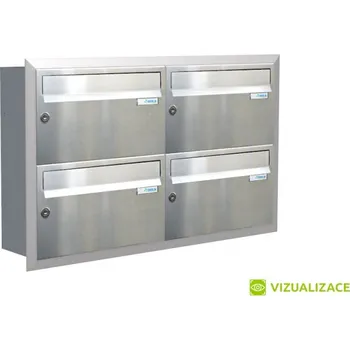 Poštovní schránka Poštovní schránka B-217 - pro zazdění s orámováním - NEREZ / šedá