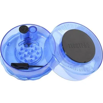 Dóza na potraviny TightVac GrinderVac 60ml, vzduchotěsná dóza s drtičkou Barva: Průhledná modrá