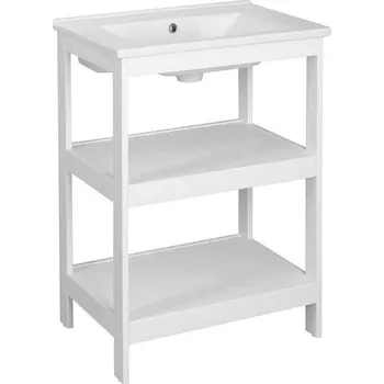 Koupelnový nábytek Aqualine Etide Policová skříňka s umyvadlem 65x86x45 cm, bílá mat