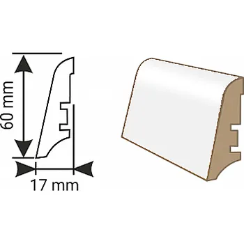 Podlahová lišta MDF lišta KP 60 00088