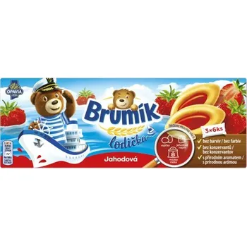 Opavia Brumík Lodičky s jahodovou náplní 120 g