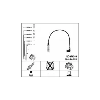 Zapalovací kabel Sada kabelů pro zapalování NGK RC-VW249 - ŠKODA, VW
