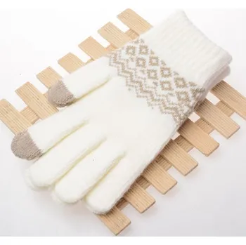 Rukavice Rukavice na mobilní telefon Scandinavia bílé vel. M (dotykové rukavice na mobil)