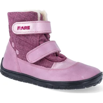 Dívčí zimní obuv Barefoot zimní obuv s membránou Fare Bare - B5541951 + B5441951 růžové Velikost: 24