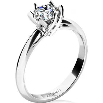 Prsten Couple, Zásnubní prsten Lucille, bílé zlato s velkým zirkonem, vel.: 51, ø16,2 mm, 6864241-0-51-1