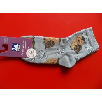 Dámské ponožky Wola Perfect woman 276 sova Ponožky světle šedé 36-38(24-25) (VZOROVANÉ DÁMSKÉ PONOŽKY)