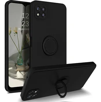 Kryt Xiaomi Redmi 9C Silicone Ring Magnetic Stand černý