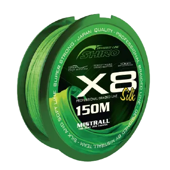 SHIRO - Spletaná šňůra SHIRO X8 - zelená - 0,41mm - 44,6kg - 150m