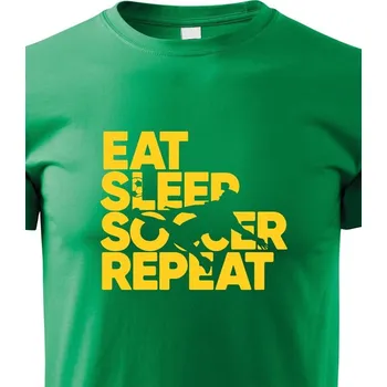 Chlapecké tričko Dětské tričko - Fotbal eat, sleep, soccer, repeat, Barva Zelená, Velikost 110 cm/4 roky, Canvas Dětské tričko Bezvatriko.cz 1560
