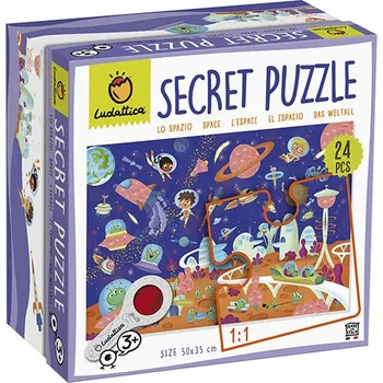Puzzle Ludattica odkrývací puzzle s lupou Vesmír - 24 dílů (Odkrývací puzzle s lupou Ludattica Vesmír)
