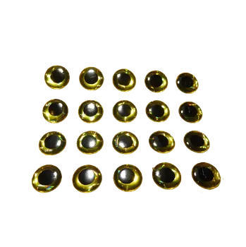 HOLOGRAFICKÉ OČI - zlaté - 3 mm