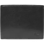 Luxusní černá hladká kožená peněženka Marta Ponti no. B202