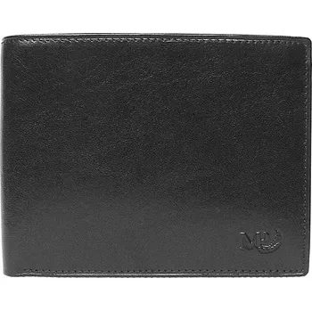 Peněženka Luxusní černá hladká kožená peněženka Marta Ponti no. B202