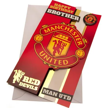 MANCHESTER UNITED FC Narozeninové blahopřání Manchester United FC, pro bratra, 22x12 cm